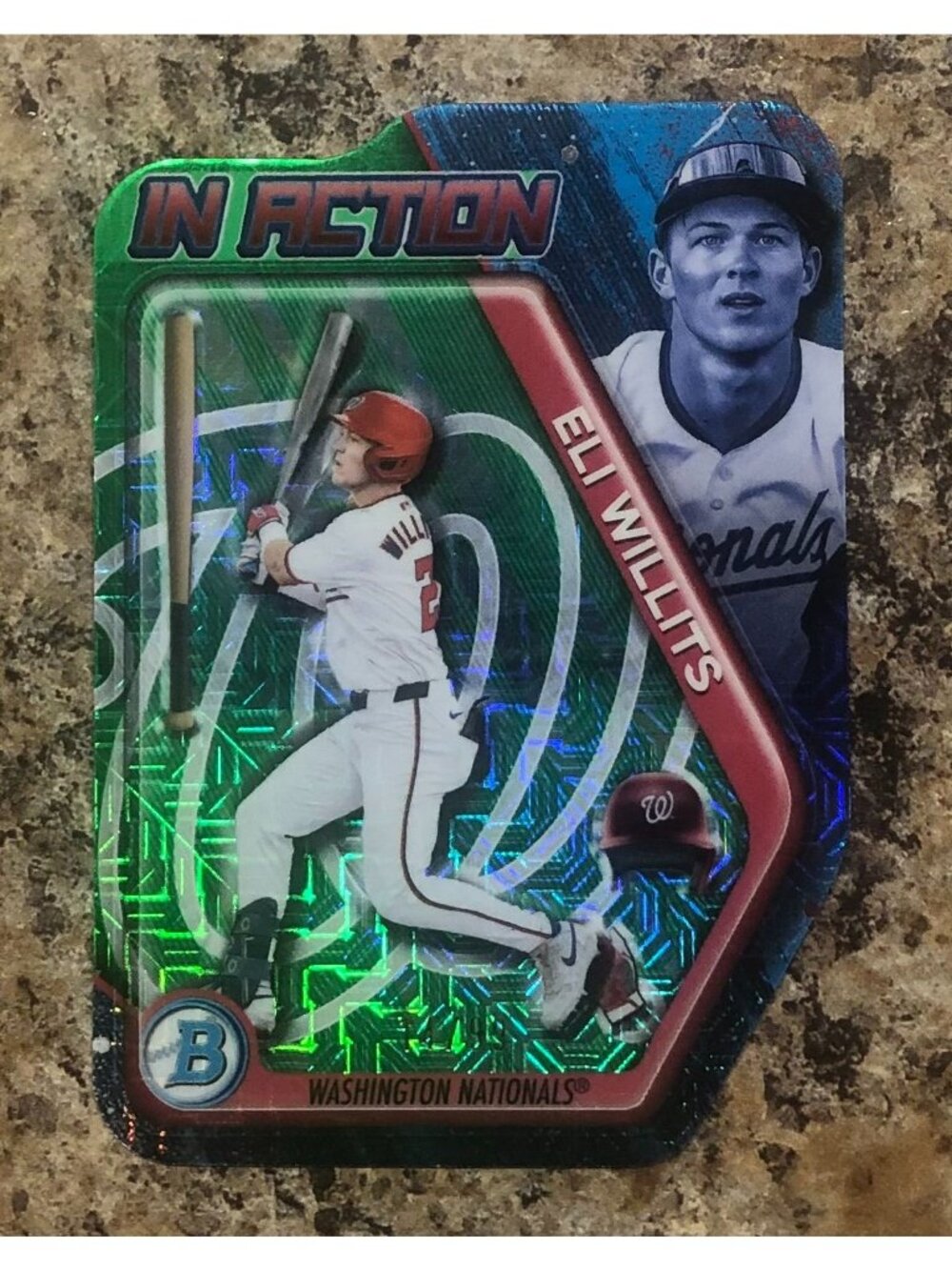 Eli Willits 2025 Bowman Draft BIA-1 In Action Green Refractor #14/99